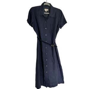 Brooks Brothers Dress Women's 10 Collared Preppy Lined Linen Rare Vintage